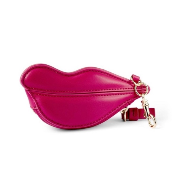 DVF for Target Lips Coin Pouch, Gold Hardware, Zipper, Cherry Red and Hot Pink - Picture 2 of 5
